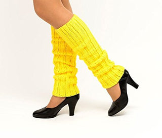 80s-Style Leg Warmers Yellow, Standard Size