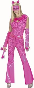 Adult Pink Cat Suit Costume (Size: Women's Medium 10-12)