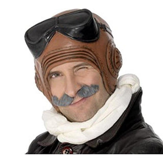 Adult Latex Vintage Fighter Pilot Costume Hat