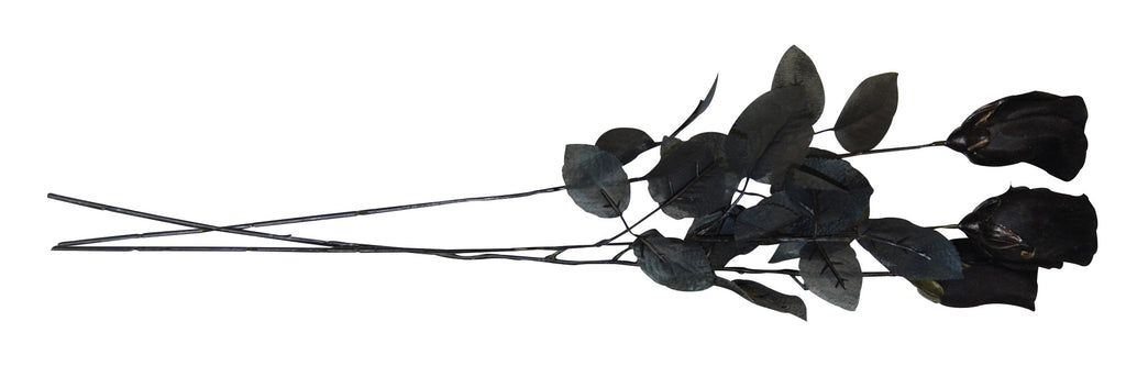 Black Rose on a Stem for Halloween Costumes