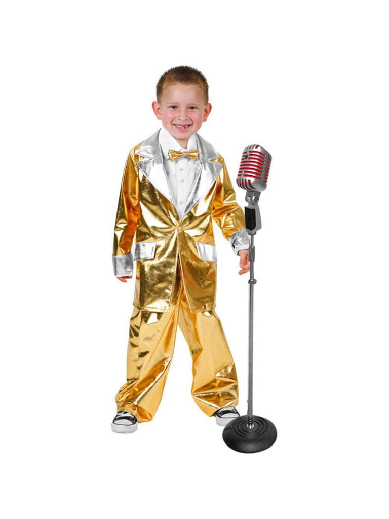 Child Elvis Gold Lame Suit Costume-COSTUMEISH