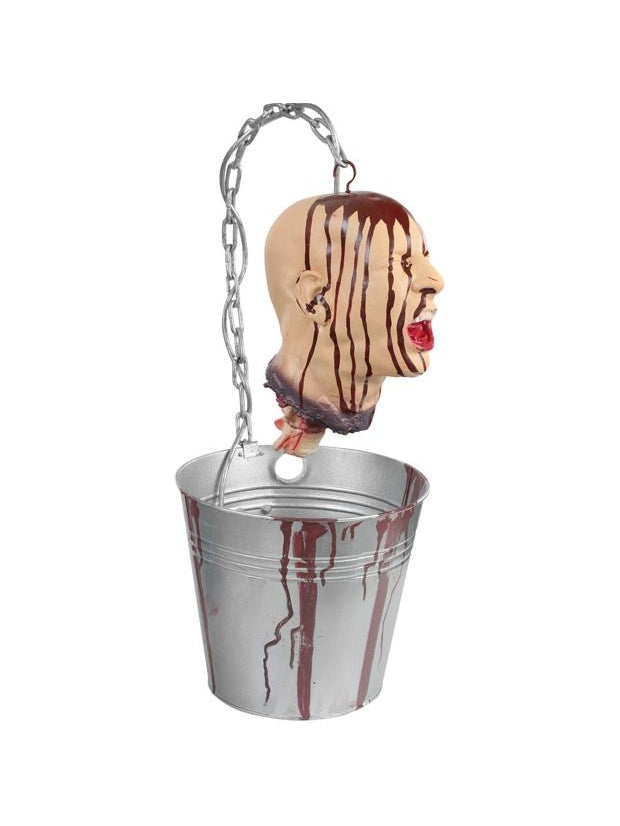 Bleeding Head In Bucket Halloween Prop-COSTUMEISH