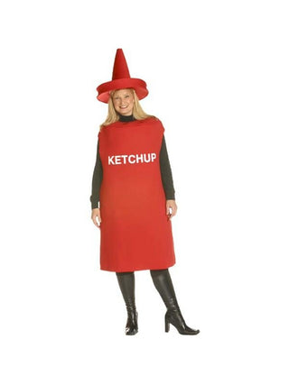 Adult Plus Size Ketchup Bottle Costume-COSTUMEISH