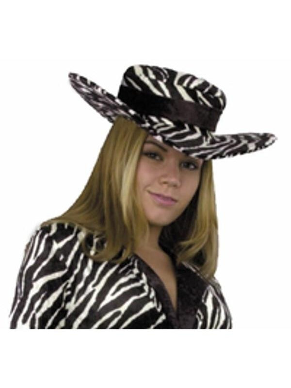 Ladies Zebra Pimp Hat-COSTUMEISH