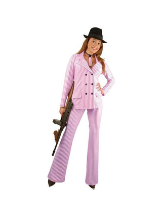 Adult Double Breasted Gangster Moll Suit Costume-COSTUMEISH