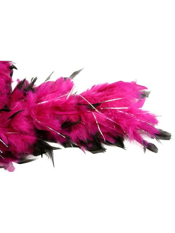 Plum/Black W/Tinsel Feather Boa-COSTUMEISH