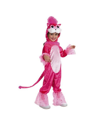 Toddler Pink Plush Cat Costume-COSTUMEISH