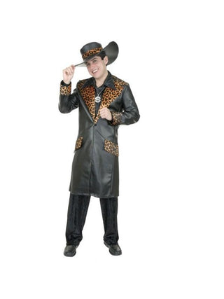 Adult Leather Cheetah Pimp Suit Costume-COSTUMEISH