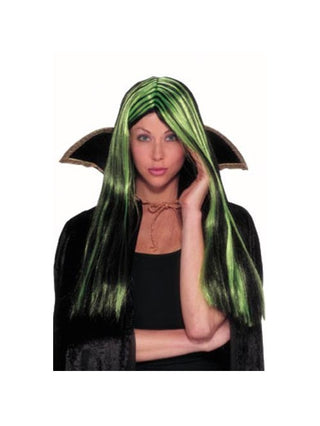 Lime & Black Witch Wig-COSTUMEISH