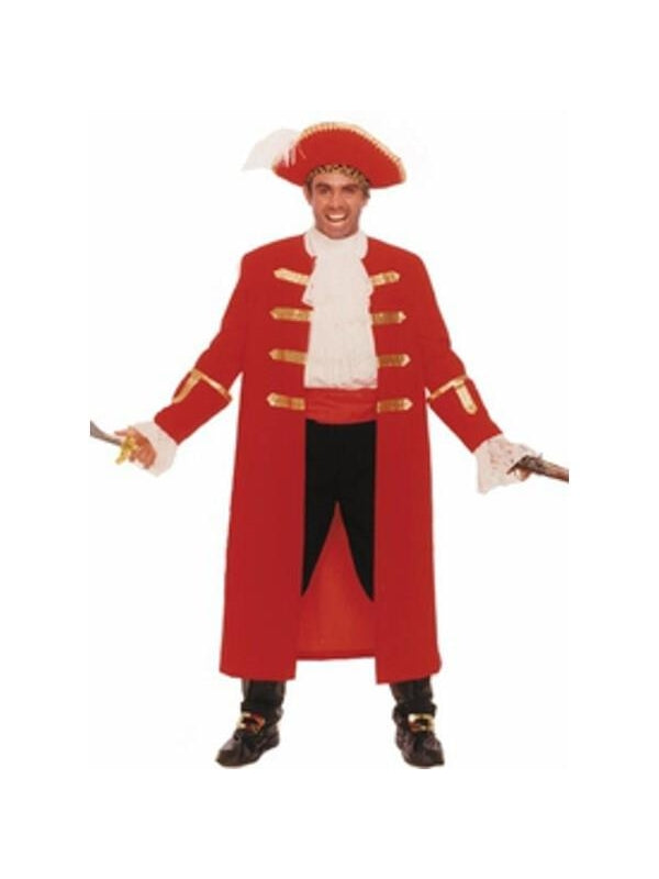 Adult Red Pirate Captain Costume-COSTUMEISH