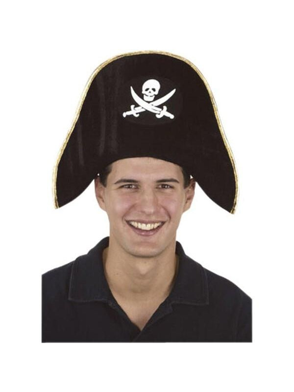 Black Velvet Pirate Hat-COSTUMEISH