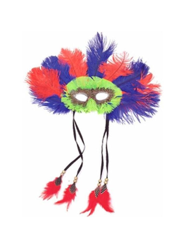 Adult Lime Feather Eye Mask-COSTUMEISH