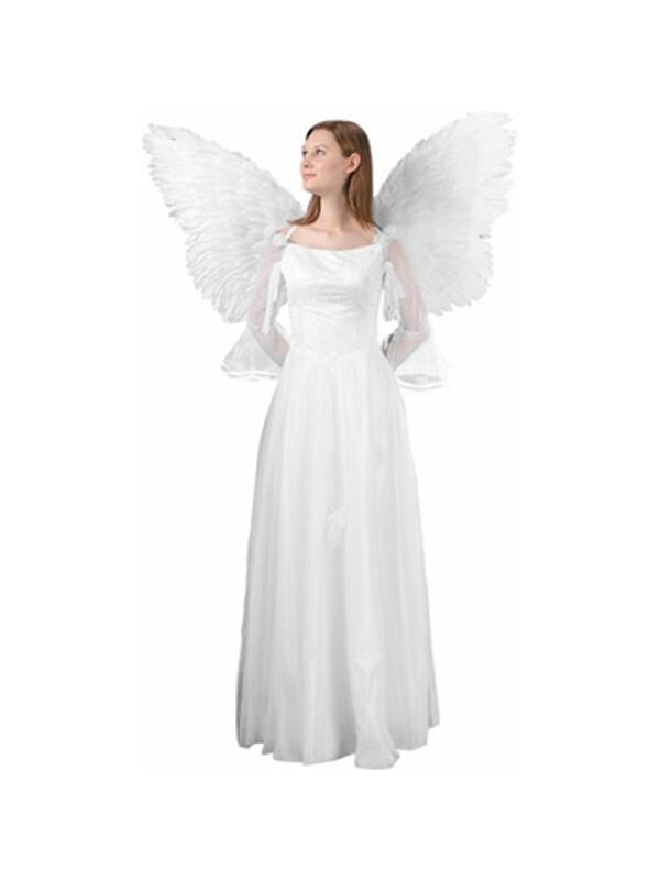 Adult White Feather Flying Angel Wings-COSTUMEISH