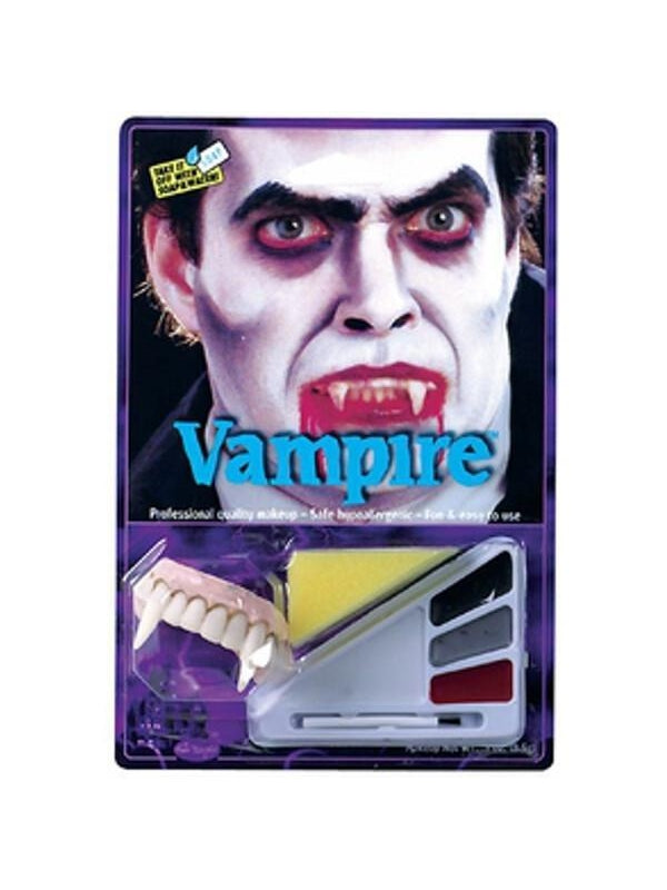 Adult Vampire Halloween Makeup Kit W/ Teeth-COSTUMEISH