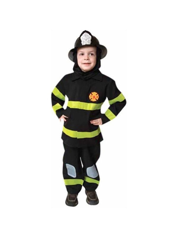 Toddler Black Fireman Costume-COSTUMEISH
