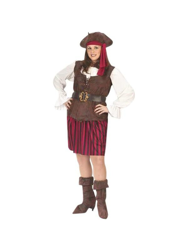 Adult Plus Size High Seas Pirate Lady Costume-COSTUMEISH