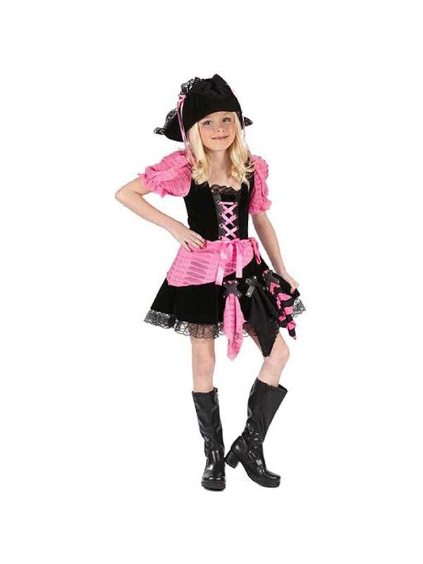 Childs Pink Punk Pirate Costume-COSTUMEISH