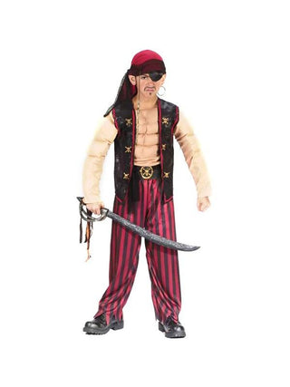 Childs Muscle Pirate Costume-COSTUMEISH
