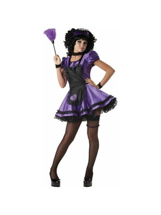 Teen Purple French Maid Costume-COSTUMEISH