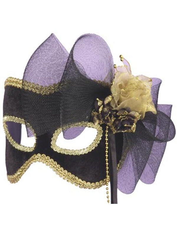 Adult Golden Flower Half Carnival Mask-COSTUMEISH