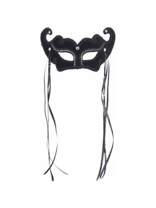 Adult Black Rhinestones Carnival Mask-COSTUMEISH