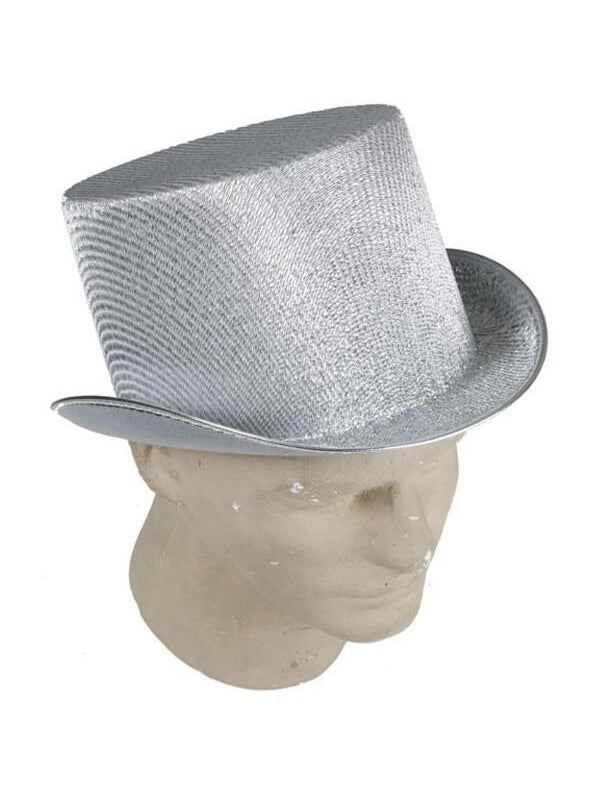 Silver Glitter Top Hat-COSTUMEISH