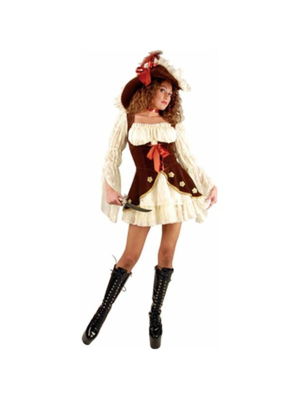 Teen Suede Lacy Pirate Costume-COSTUMEISH