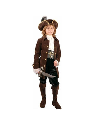 Preteen Deluxe Boy's Carribean Pirate Costume-COSTUMEISH