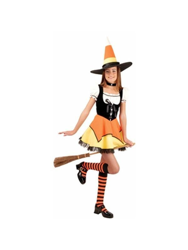 Preteen Candy Corn Witch Costume-COSTUMEISH