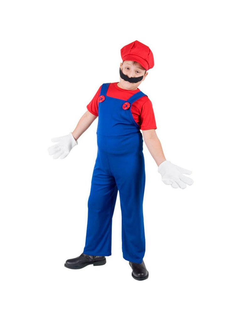 Child Super Plumber Brothers Costume-COSTUMEISH