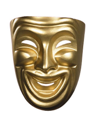 Gold Comedy Mask-COSTUMEISH