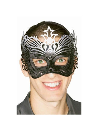 Black Filigree Venetian Eyemask-COSTUMEISH