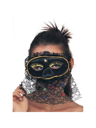 Adult Senorita Lace Costume Eyemask-COSTUMEISH