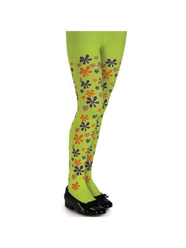 Child's Lime Flower Power Tights-COSTUMEISH