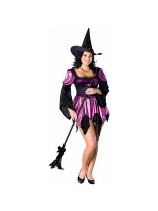 Adult Purple Plus Size Sexy Witch Costume-COSTUMEISH