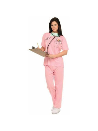 Adult Pink Nurse Costume-COSTUMEISH