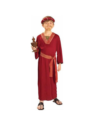 Childs Burgundy Wise Man Biblical Costume-COSTUMEISH