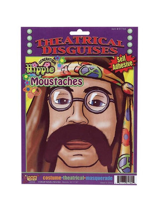 Adult 60's Hippie Style Costume Moustache-COSTUMEISH