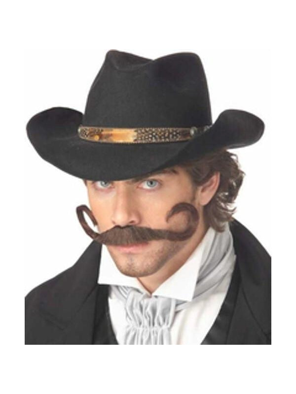 Adult Gunslinger Cowboy Costume Moustache-COSTUMEISH
