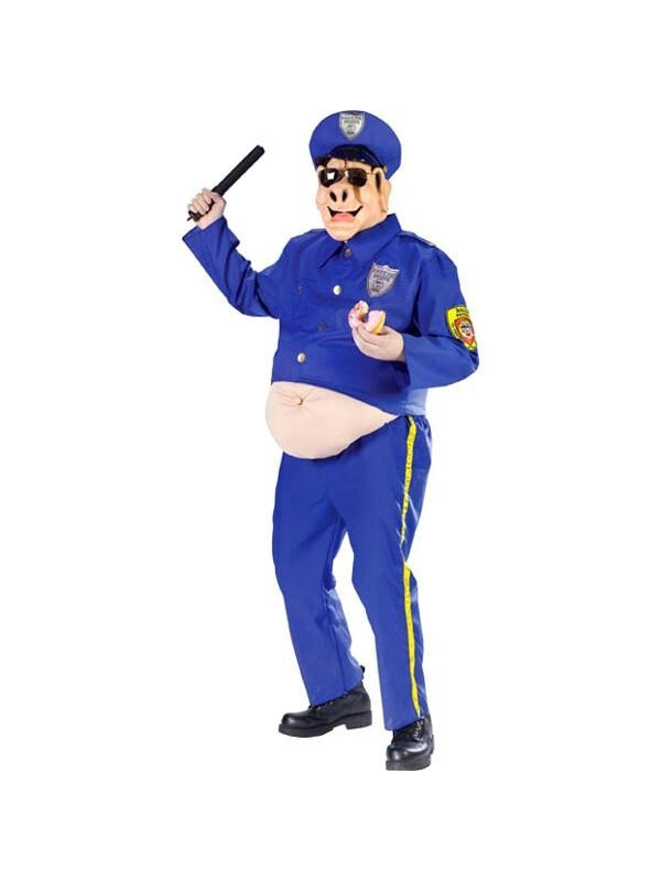 Adult Fat Police Pig Costume-COSTUMEISH