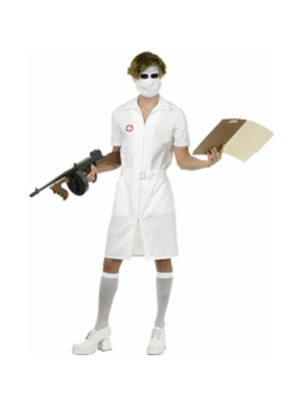 Adult Joker Nurse Costume-COSTUMEISH