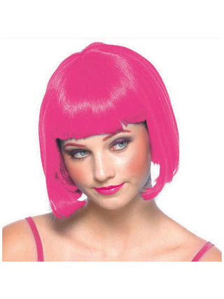 Women's Pink Bob Wig with Bangs-COSTUMEISH