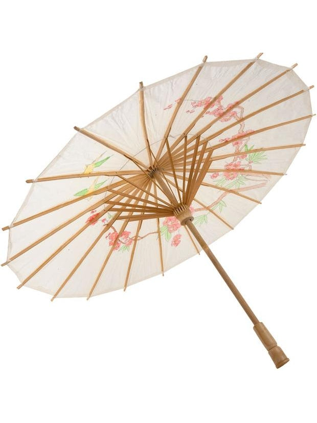 White Chinese Umbrella Costume Prop-COSTUMEISH
