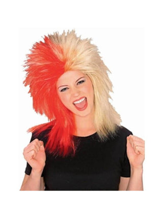 Sports Fan Red and Gold Wig-COSTUMEISH