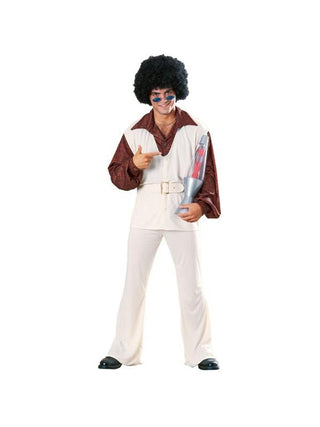 Adult 70s White Polyester Leisure Suit Costume-COSTUMEISH