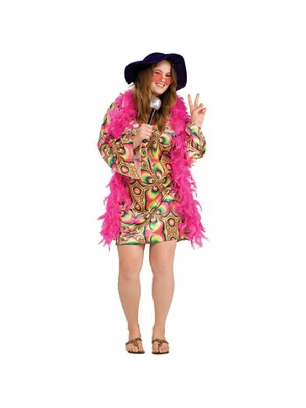 Adult Plus Size Psychedelic Dress Costume-COSTUMEISH