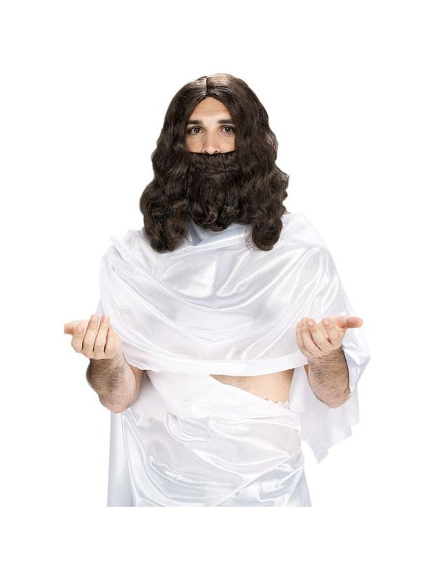 Jesus Christ Wig And Beard Set-COSTUMEISH