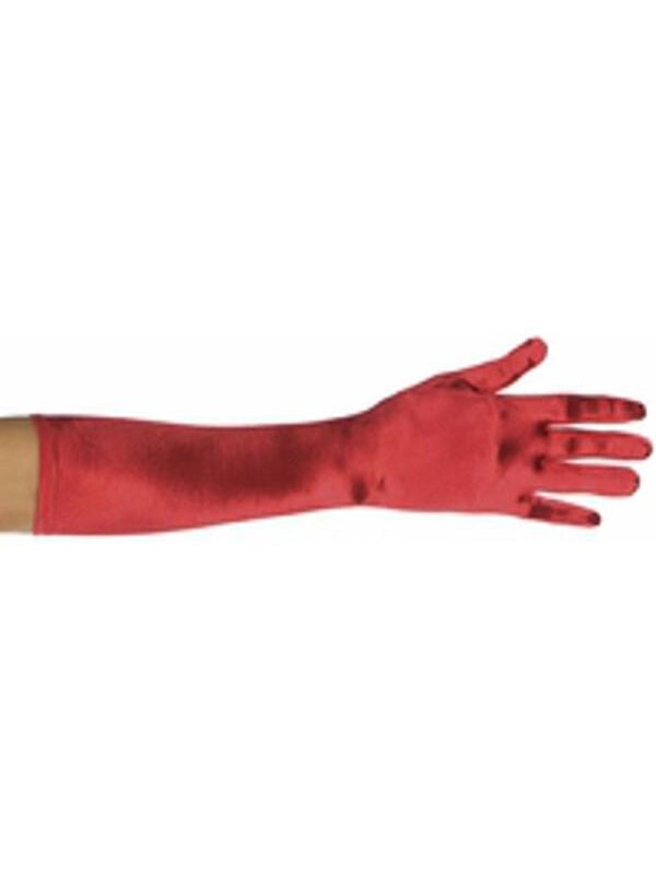 Adult Red Elbow Length Opera Gloves-COSTUMEISH