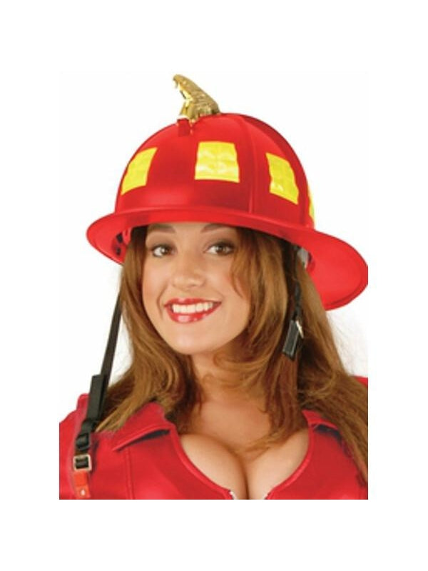 Red Firefighter Costume Helmet-COSTUMEISH