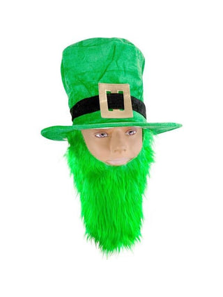 Green Velvet Top Hat With Beard-COSTUMEISH